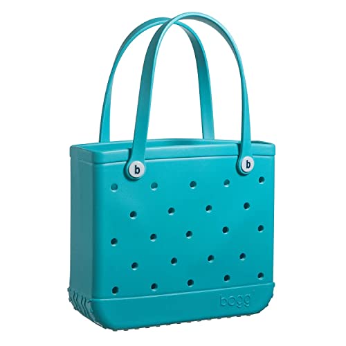 BOGG BAG - Medium Tote Bag - Turquoise and Caicos, White Buttons - 15in L x 5in W x 12.5in H - Lightweight, Washable, Durable - All Purpose EVA - for Beach, Pool, Boat, Work, Sports