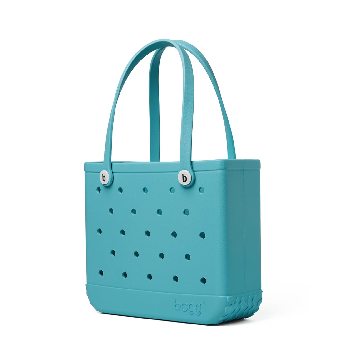BOGG BAG - Medium Tote Bag - Turquoise and Caicos, White Buttons - 15in L x 5in W x 12.5in H - Lightweight, Washable, Durable - All Purpose EVA - for Beach, Pool, Boat, Work, Sports