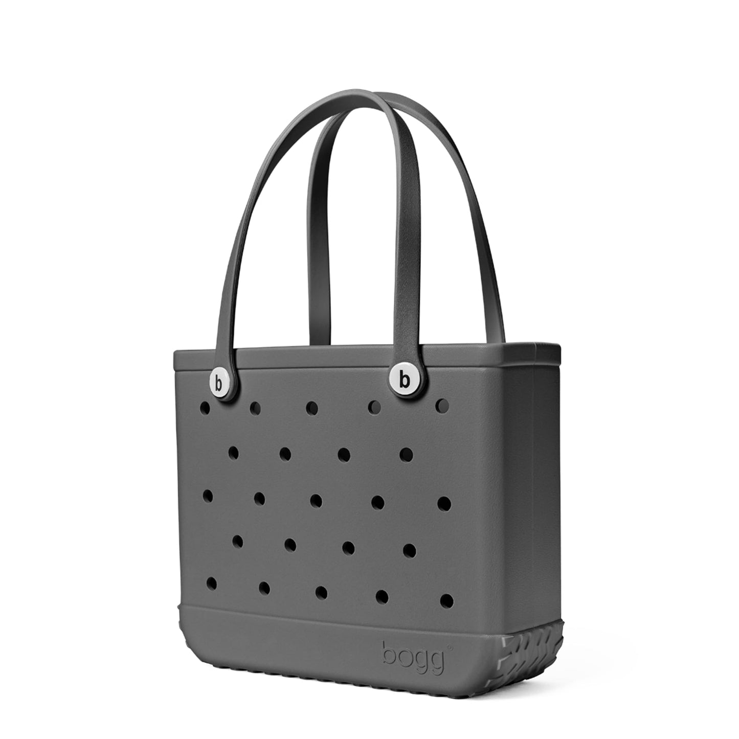 BOGG BAG - Medium Tote - Fogg, White Buttons - 15in L x 5in W x 12.5in H - Beach, Pool, Boat, Work, Sports - All Purpose EVA - Lightweight, Washable, Durable
