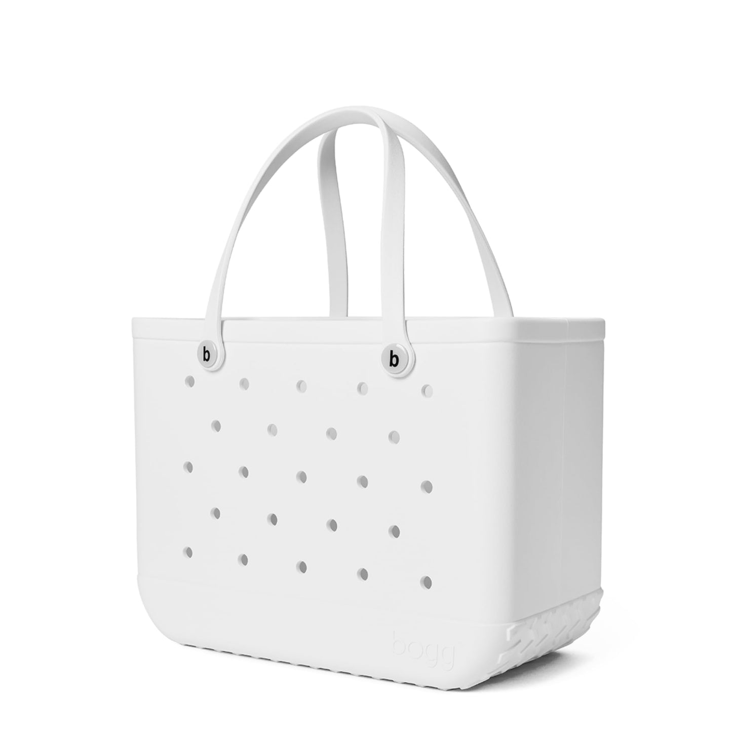 BOGG BAG - Original, Large Tote - For Shore White, White Buttons - 19in L x 9in W x 14in H - Beach, Pool, Boat, Sports - All Purpose EVA - Lightweight, Washable, Durable