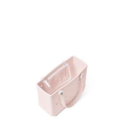 BOGG BAG - Bitty, Small Tote - Petal Pink, White Buttons - 11in L x 4.5in W x 8.5in H - Beach, Pool, Boat, Work, Sports - All Purpose EVA - Lightweight, Washable, Durable