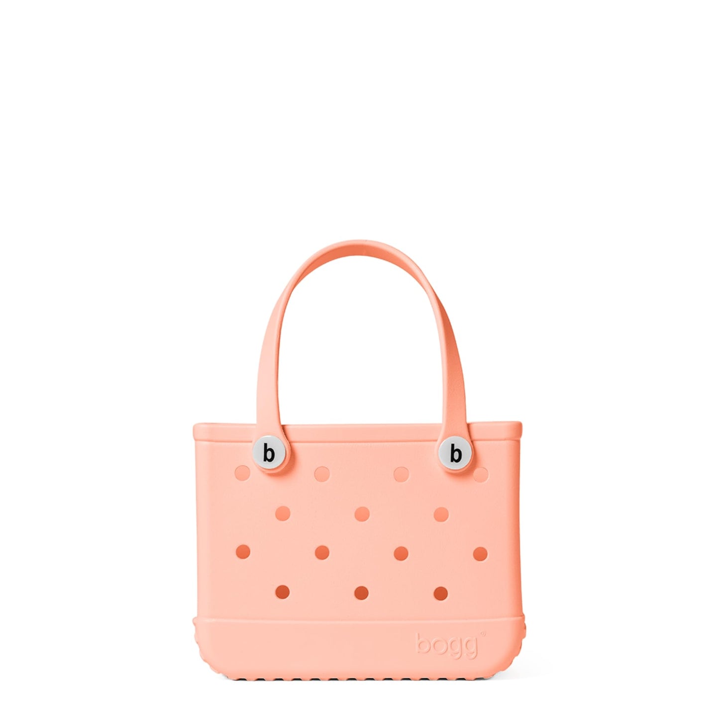 BOGG BAG - Bitty, Small Tote - Peachy Beachy, White Buttons - 11in L x 4.5in W x 8.5in H - Beach, Pool, Boat, Work, Sports - All Purpose EVA - Lightweight, Washable, Durable