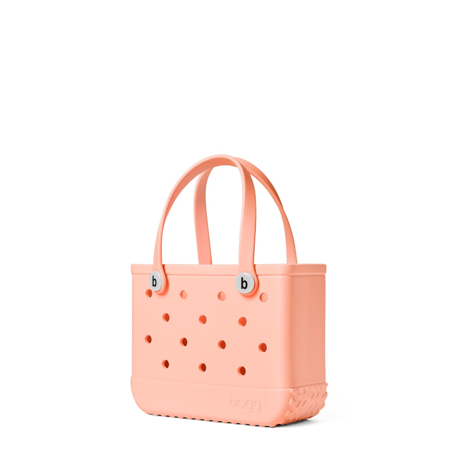 BOGG BAG - Bitty, Small Tote - Peachy Beachy, White Buttons - 11in L x 4.5in W x 8.5in H - Beach, Pool, Boat, Work, Sports - All Purpose EVA - Lightweight, Washable, Durable
