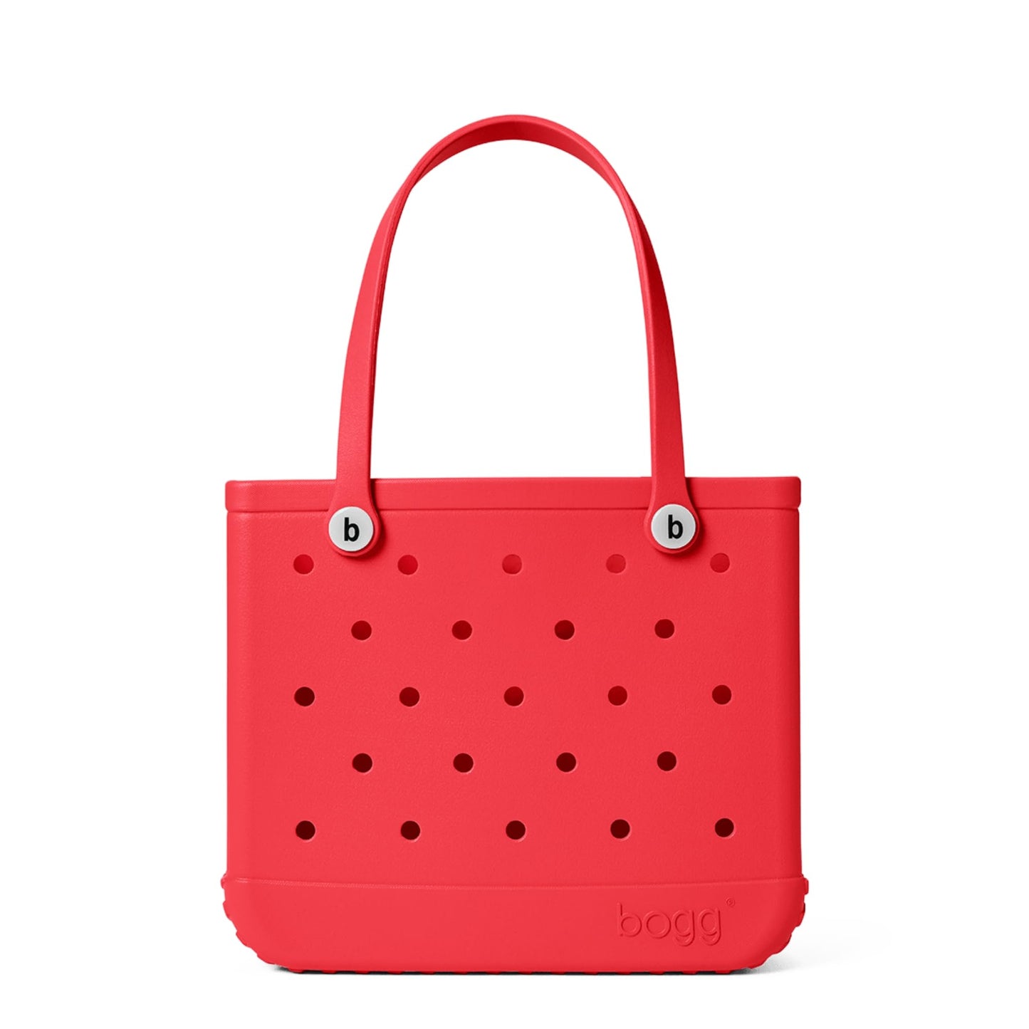 BOGG BAG - Medium Tote - Off to the Races, Red, White Buttons - 15in L x 5in W x 12.5in H - Beach, Pool, Boat, Work, Sports - All Purpose EVA - Lightweight, Washable, Durable