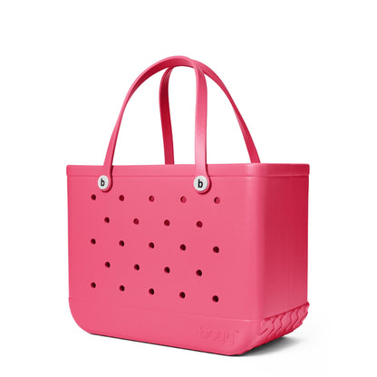 BOGG BAG - Original, Large Tote - Watermelon, White Buttons - 19in L x 9in W x 14in H - Beach, Pool, Boat, Sports - All Purpose EVA - Lightweight, Washable, Durable