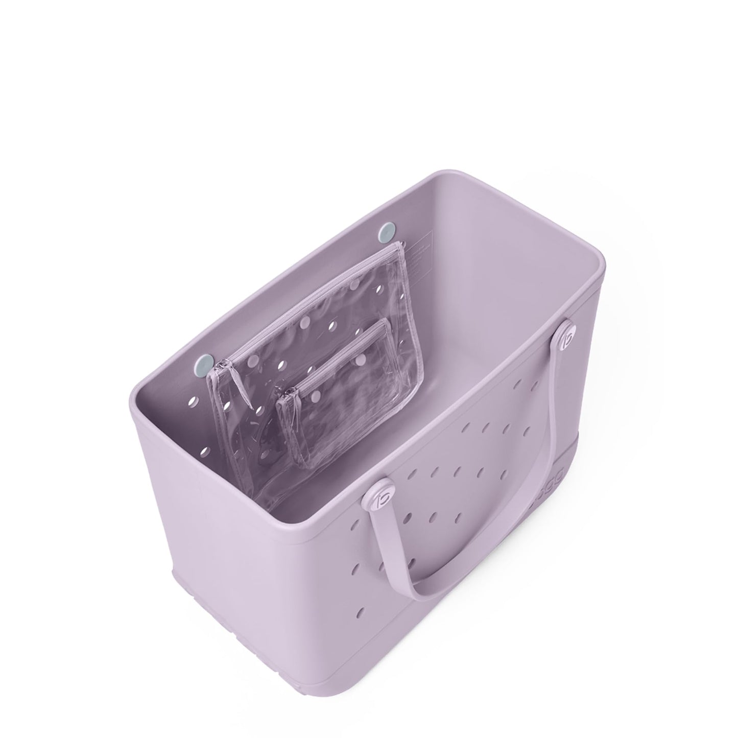 BOGG BAG - Original, Large Tote - Lavender Mist TONAL, White Buttons - 19in L x 9in W x 14in H - Beach, Pool, Boat, Sports - All Purpose EVA - Lightweight, Washable, Durable