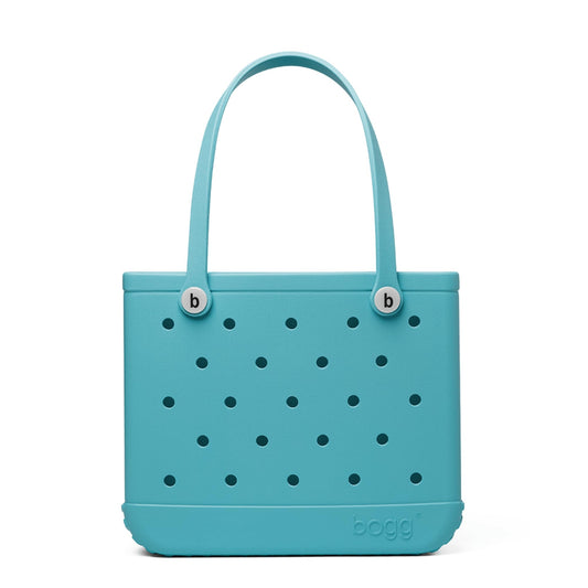 BOGG BAG - Medium Tote Bag - Turquoise and Caicos, White Buttons - 15in L x 5in W x 12.5in H - Lightweight, Washable, Durable - All Purpose EVA - for Beach, Pool, Boat, Work, Sports