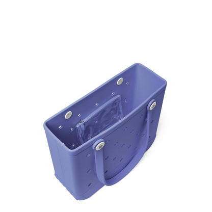 BOGG BAG - Medium Tote - Pretty as a Periwinkle, White Buttons - 15in L x 5in W x 12.5in H - Beach, Pool, Boat, Work, Sports - All Purpose EVA - Lightweight, Washable, Durable