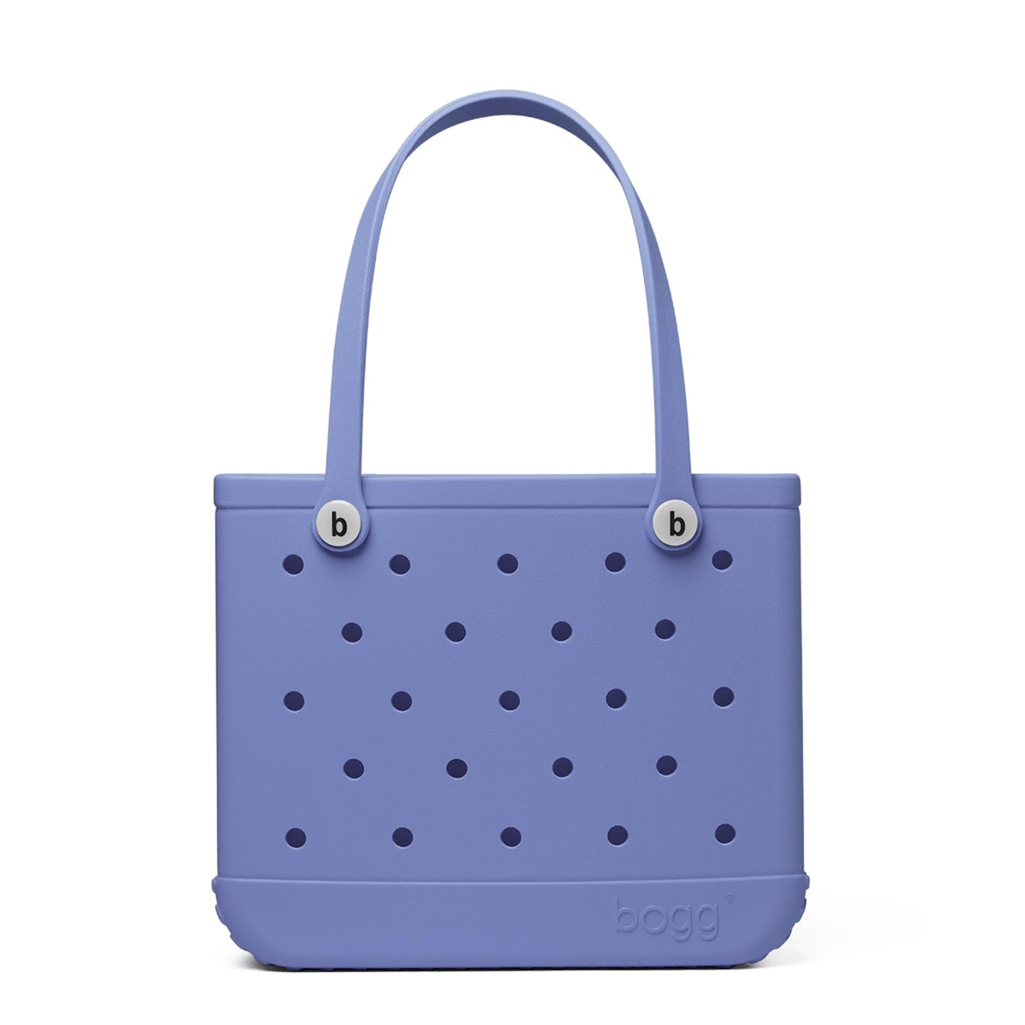 BOGG BAG - Medium Tote - Pretty as a Periwinkle, White Buttons - 15in L x 5in W x 12.5in H - Beach, Pool, Boat, Work, Sports - All Purpose EVA - Lightweight, Washable, Durable