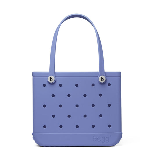 BOGG BAG - Medium Tote - Pretty as a Periwinkle, White Buttons - 15in L x 5in W x 12.5in H - Beach, Pool, Boat, Work, Sports - All Purpose EVA - Lightweight, Washable, Durable