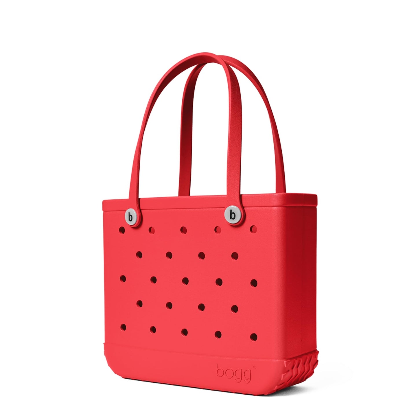 BOGG BAG - Medium Tote - Off to the Races, Red, White Buttons - 15in L x 5in W x 12.5in H - Beach, Pool, Boat, Work, Sports - All Purpose EVA - Lightweight, Washable, Durable