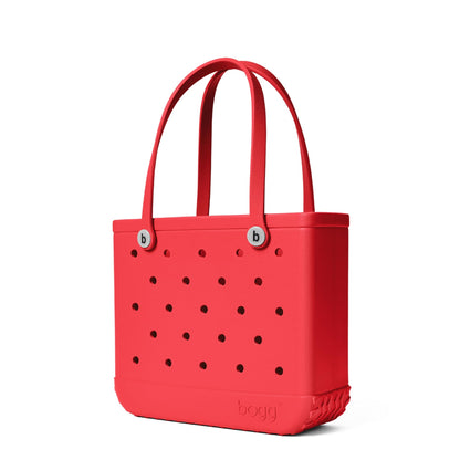 BOGG BAG - Medium Tote - Off to the Races, Red, White Buttons - 15in L x 5in W x 12.5in H - Beach, Pool, Boat, Work, Sports - All Purpose EVA - Lightweight, Washable, Durable