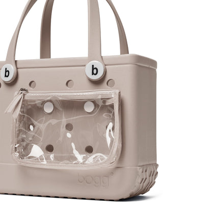 BOGG BAG - Bitty, Small Tote - Mushroom, White Buttons - 11in L x 4.5in W x 8.5in H - Beach, Pool, Boat, Work, Sports - All Purpose EVA - Lightweight, Washable, Durable