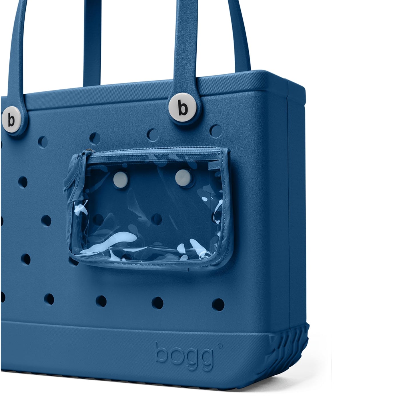 BOGG BAG - Medium Tote - Tail Feathers Peacock, White Buttons - 15in L x 5in W x 12.5in H - Beach, Pool, Boat, Work, Sports - All Purpose EVA - Lightweight, Washable, Durable