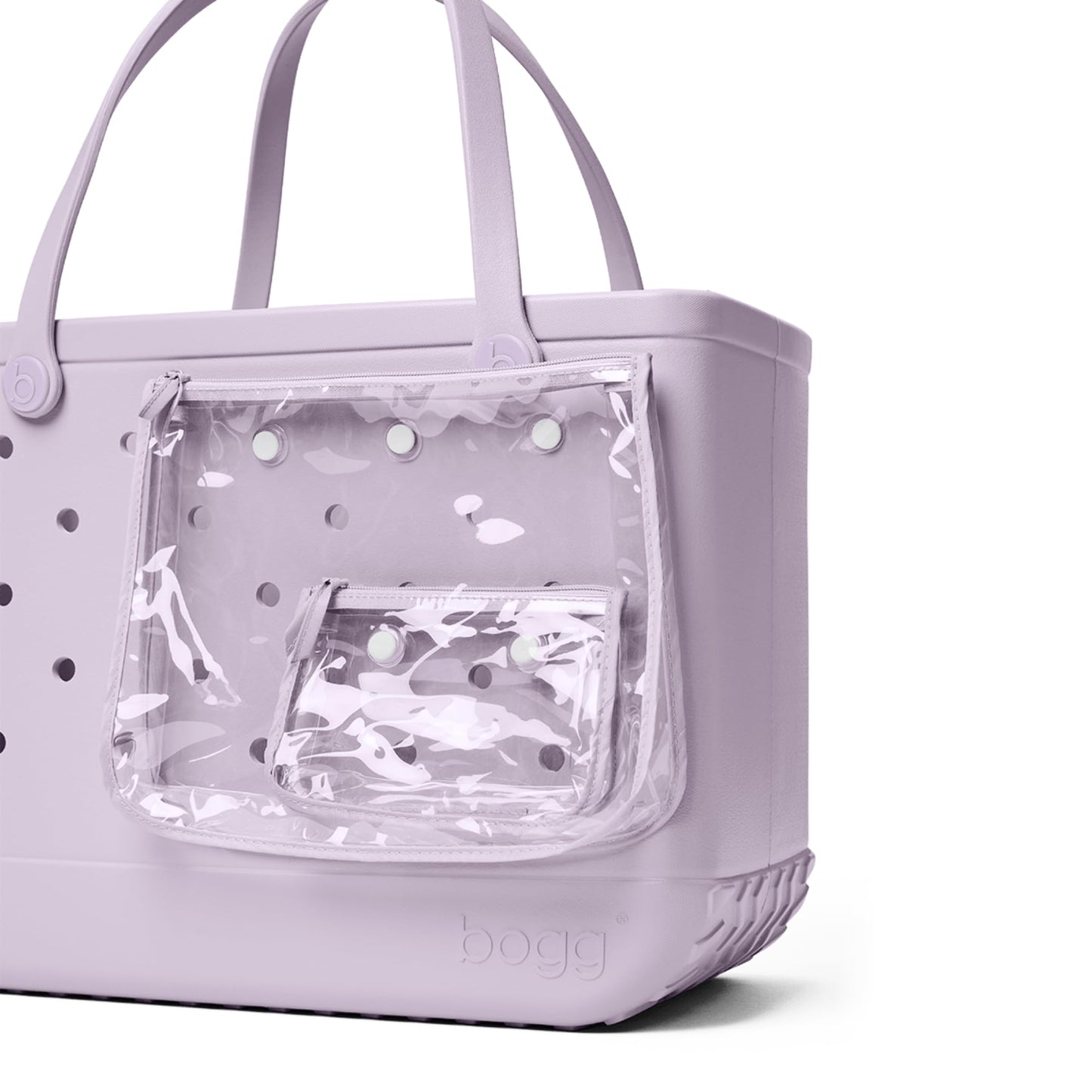 BOGG BAG - Original, Large Tote - Lavender Mist TONAL, White Buttons - 19in L x 9in W x 14in H - Beach, Pool, Boat, Sports - All Purpose EVA - Lightweight, Washable, Durable