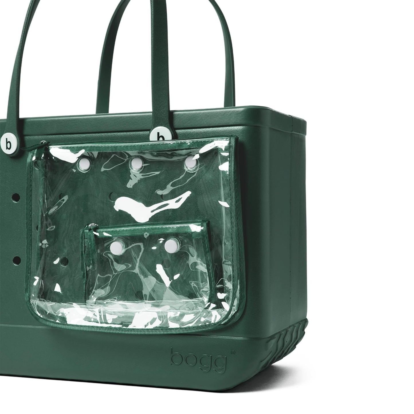 BOGG BAG - Original, Large Tote Bag - On the Hunter for a Green, White Buttons - 19in L x 9in W x 14in H - Lightweight, Washable, Durable - All Purpose EVA