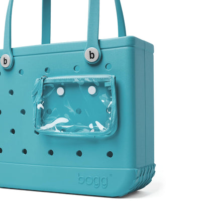 BOGG BAG - Medium Tote Bag - Turquoise and Caicos, White Buttons - 15in L x 5in W x 12.5in H - Lightweight, Washable, Durable - All Purpose EVA - for Beach, Pool, Boat, Work, Sports