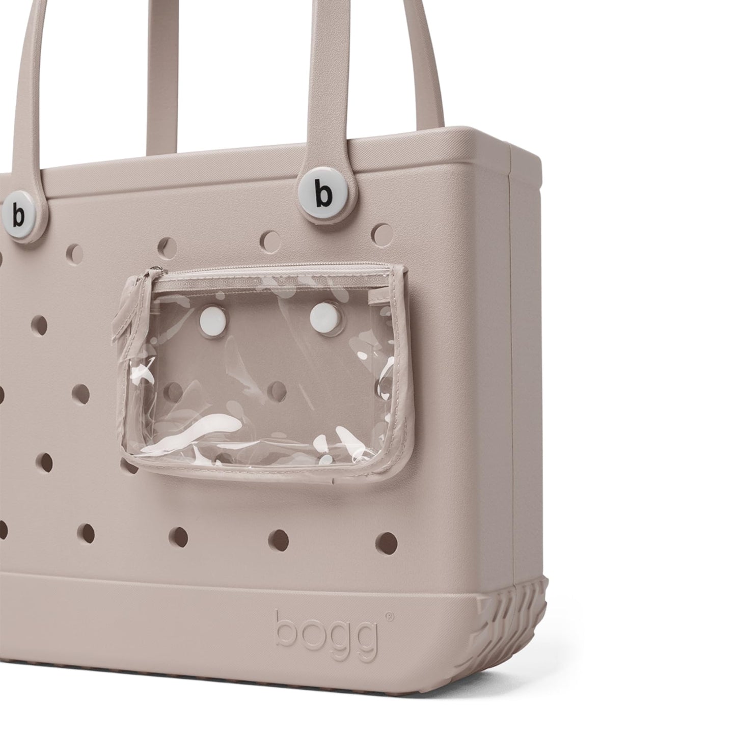 BOGG BAG - Medium Tote - Mushroom, White Buttons - 15in L x 5in W x 12.5in H - Beach, Pool, Boat, Work, Sports - All Purpose EVA - Lightweight, Washable, Durable