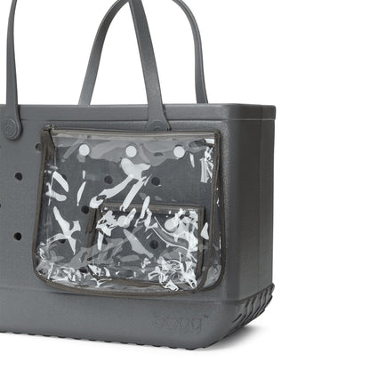 BOGG BAG - Original, Large Tote - Silver Shimmer - 19in L x 9in W x 14in H - Beach, Pool, Boat, Sports - All Purpose EVA - Lightweight, Washable, Durable