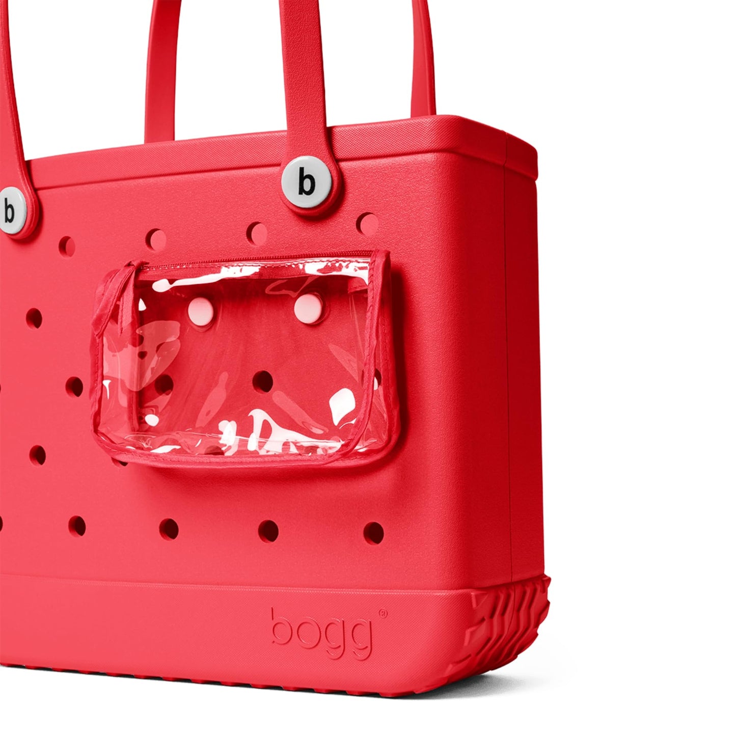 BOGG BAG - Medium Tote - Off to the Races, Red, White Buttons - 15in L x 5in W x 12.5in H - Beach, Pool, Boat, Work, Sports - All Purpose EVA - Lightweight, Washable, Durable