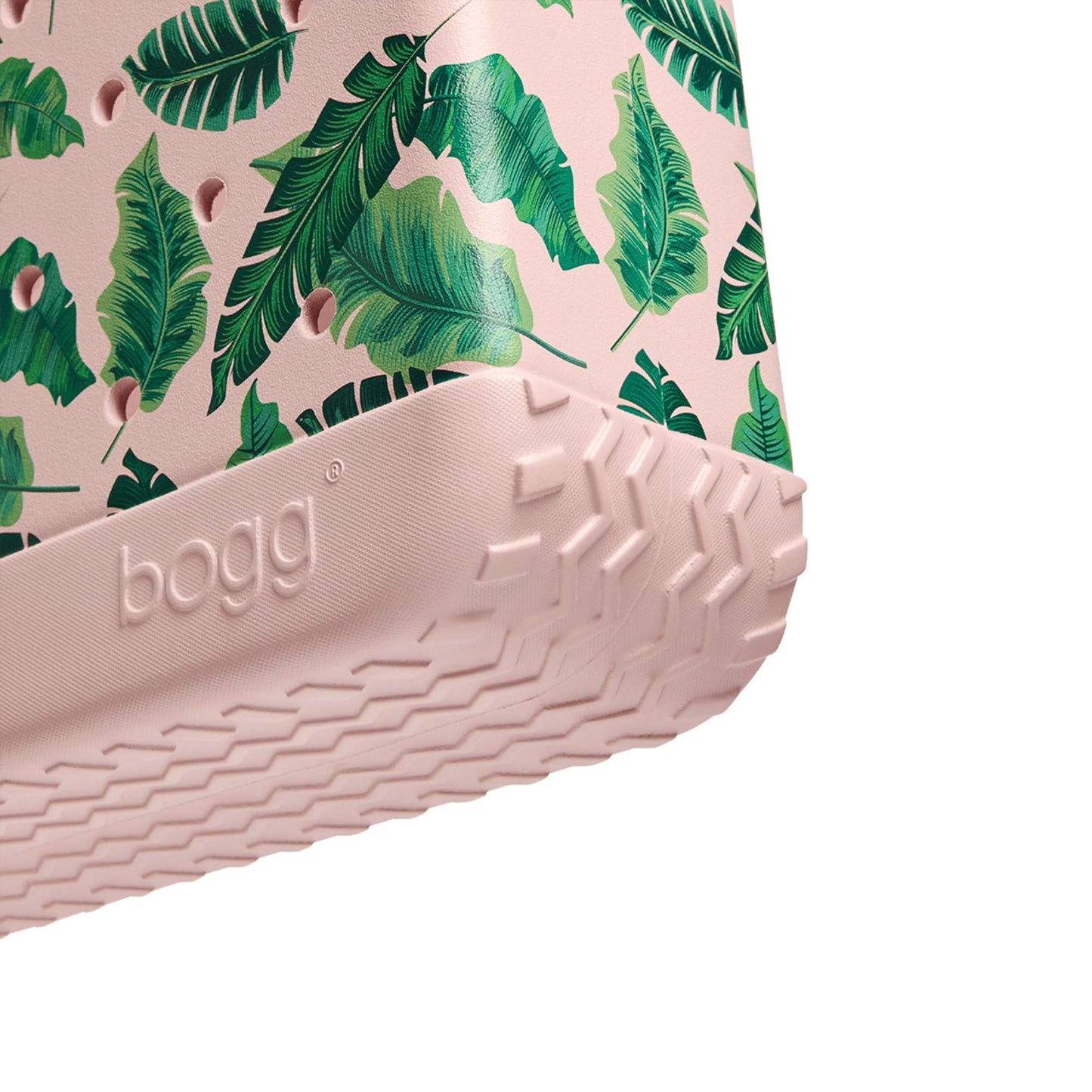 BOGG BAG - Medium Tote - Palmtastic, White Buttons - 15in L x 5in W x 12.5in H - Beach, Pool, Boat, Work, Sports - All Purpose EVA - Lightweight, Washable, Durable