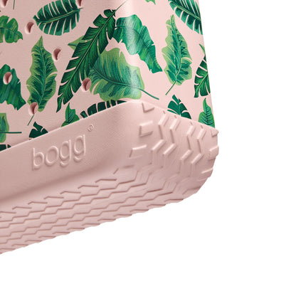 BOGG BAG - Medium Tote - Palmtastic, White Buttons - 15in L x 5in W x 12.5in H - Beach, Pool, Boat, Work, Sports - All Purpose EVA - Lightweight, Washable, Durable